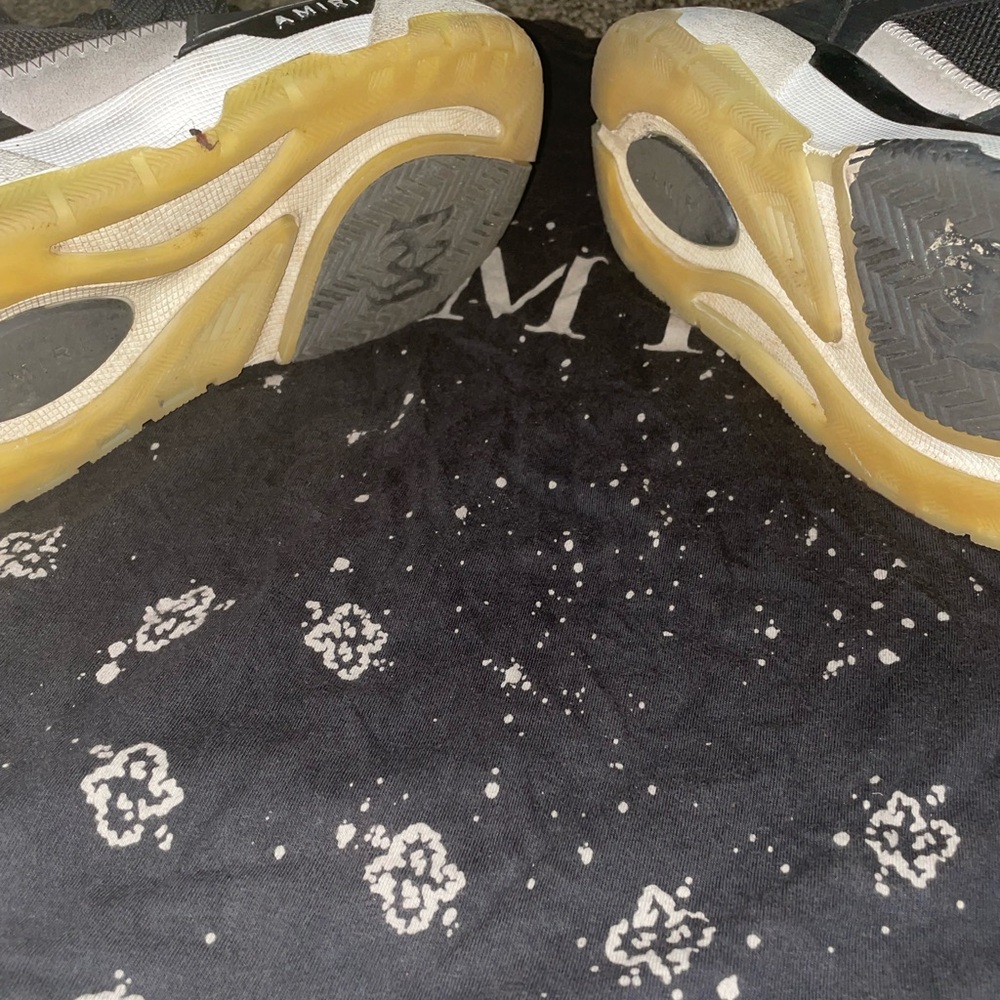 AMIRI Black and White Sneakers with Gum Sole